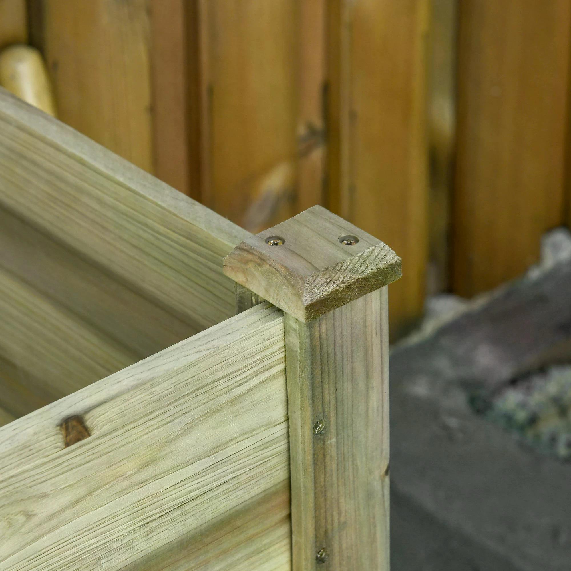 Outsunny Garden Wooden Planters, Raised Garden Bed with Legs and Storage Shelf Elevated Wooden Planter Box